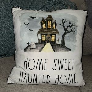 Rae Dunn Halloween pillow. HOME SWEET HAUNTED HOME